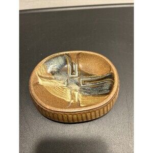 Vintage POTTERY CRAFT Made in USA Soap Dish Earth Tones